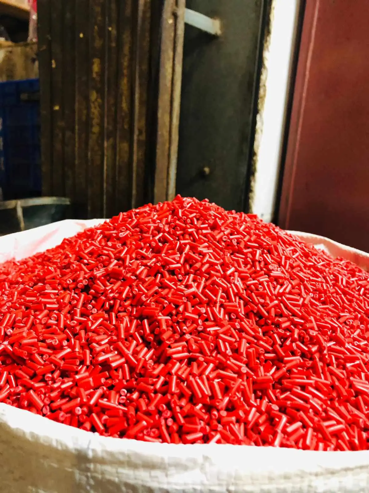 polypropylene pp red recycle plastic