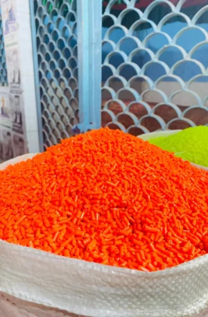 Recycle plastic orange color