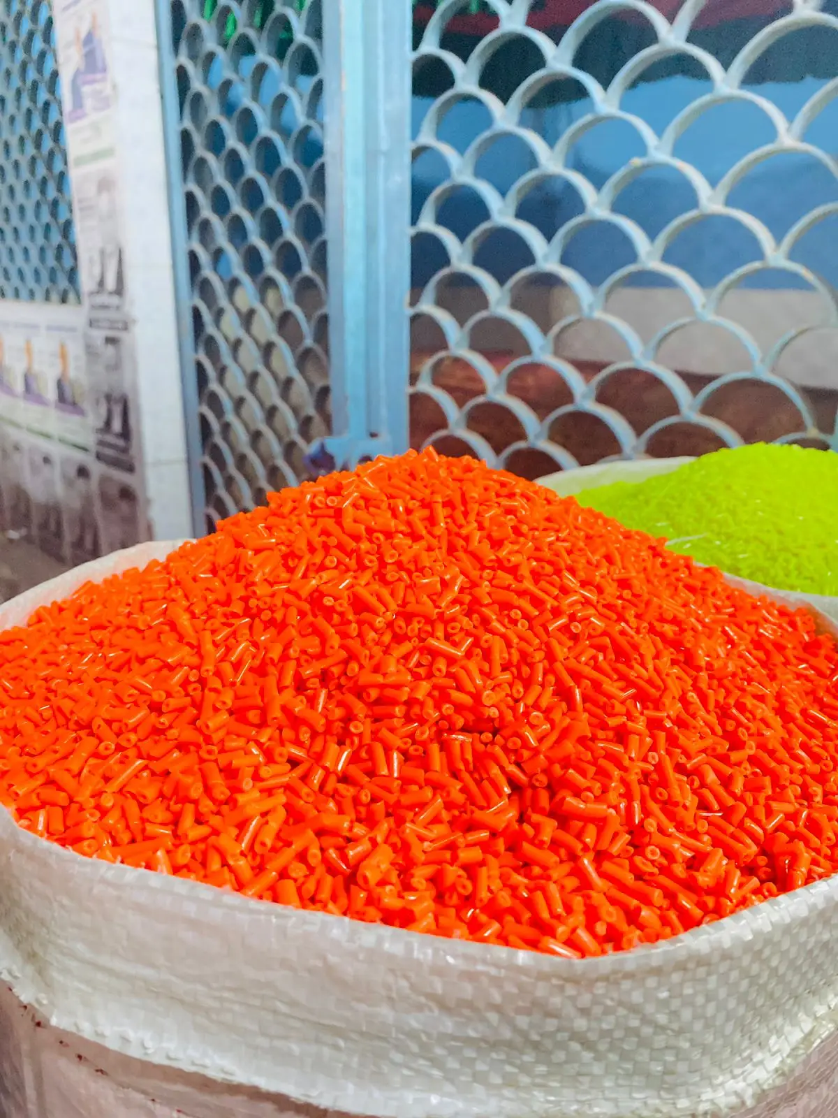Recycle plastic orange color